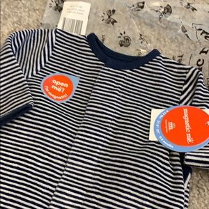 Magnetic Me Blue Striped Velour Footed Pajamas 0-3